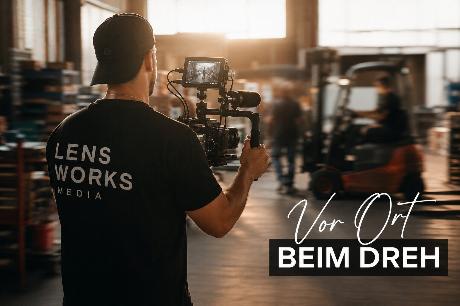 Nico Kirste filmt vor Ort bei einem Unternehmenseinsatz in Mönchengladbach